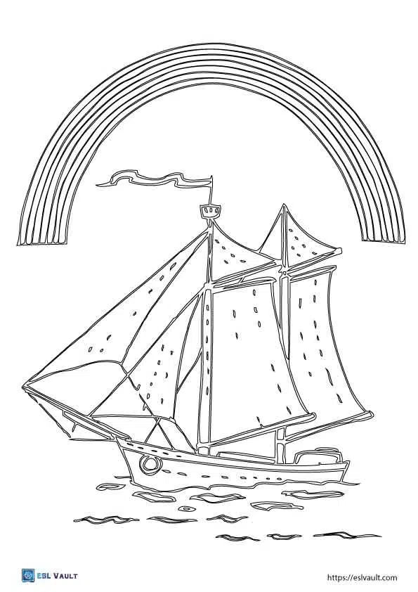 Free ship coloring pages