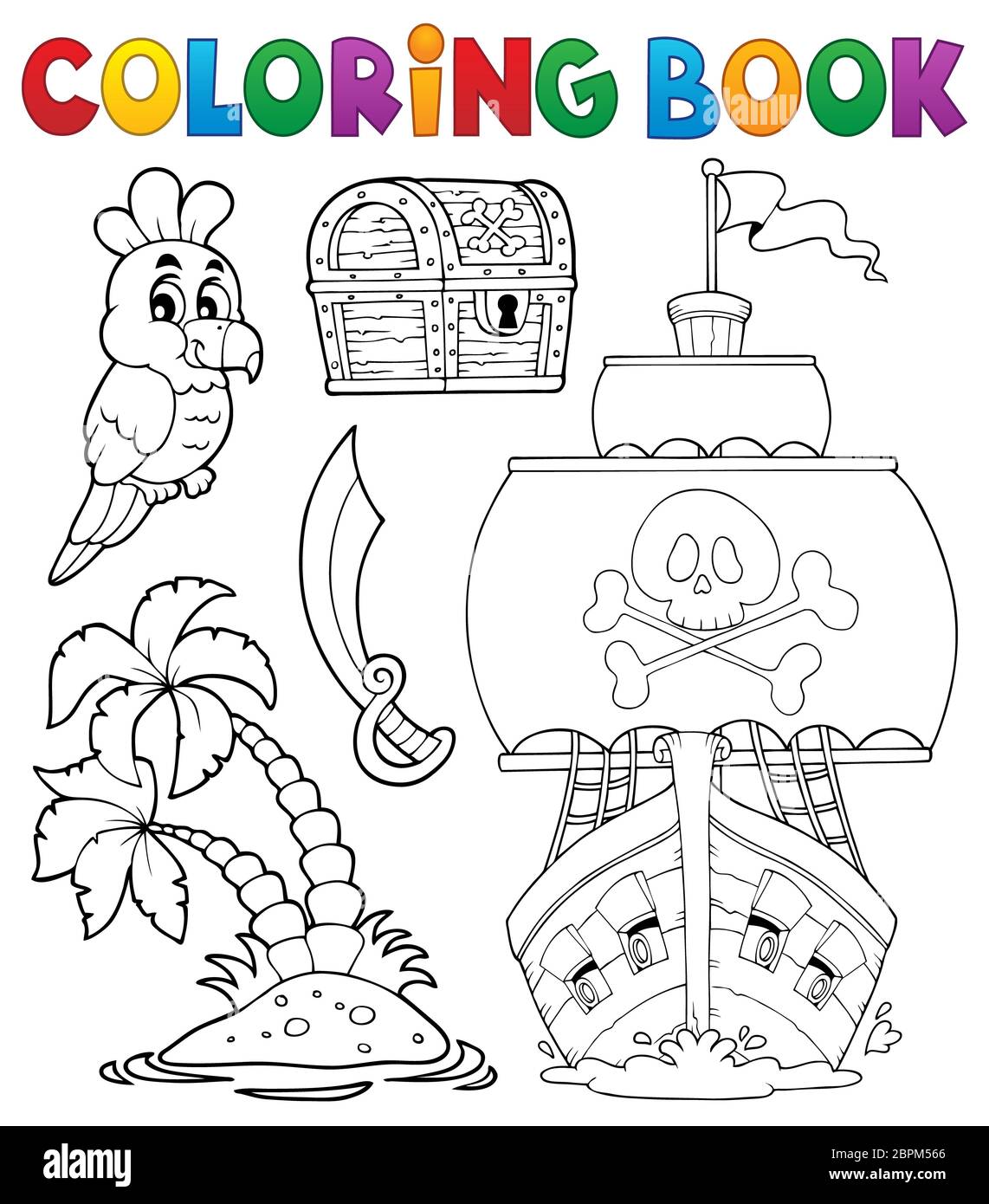 Pirate treasure coloring book hi