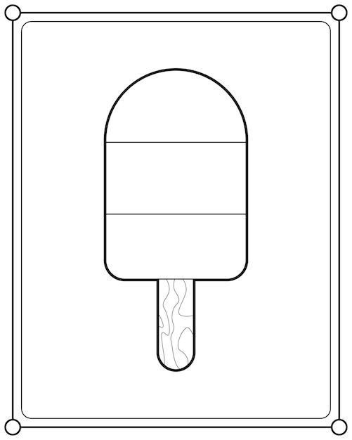 Premium vector rainbow ice cream suitable for childrens coloring page vector illustration