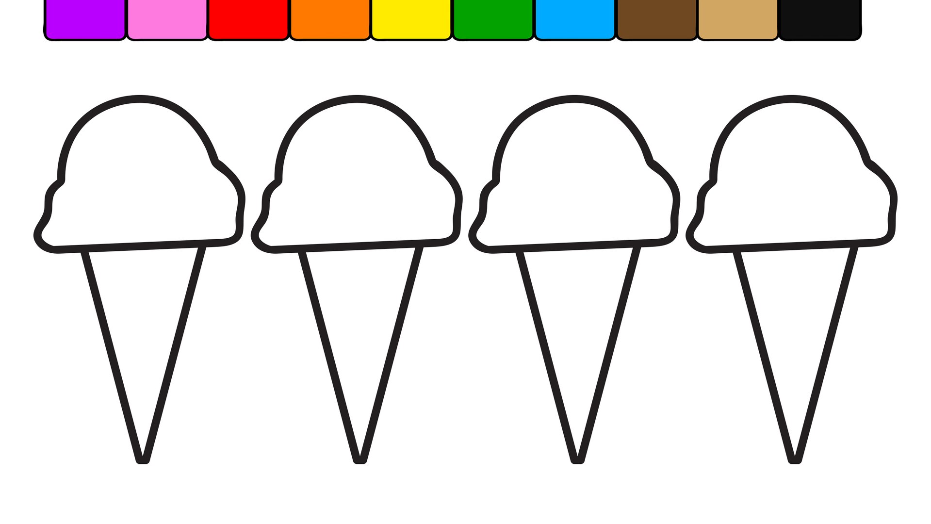 Learn colors for kids with this ice cream popsicle coloring page