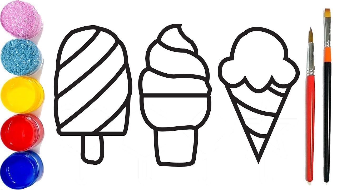Rainbow ice cream coloring page