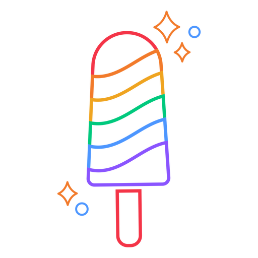 Rainbow popsicle stroke png svg design for t