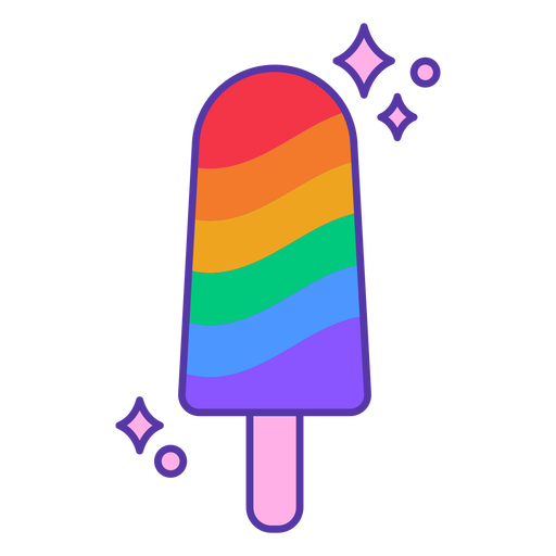 Rainbow popsicle color stroke png svg design for t