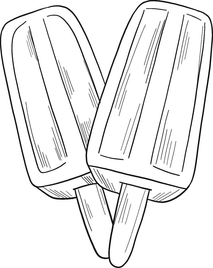 Summertime popsicle coloring page