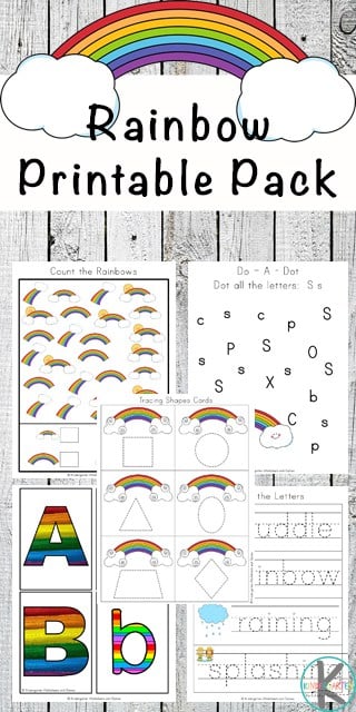 Free rainbow printable worksheets for kids