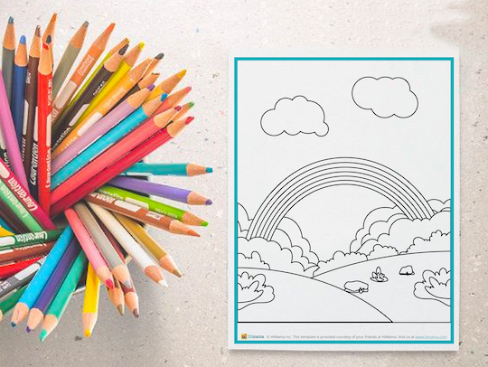 Rainbow coloring page