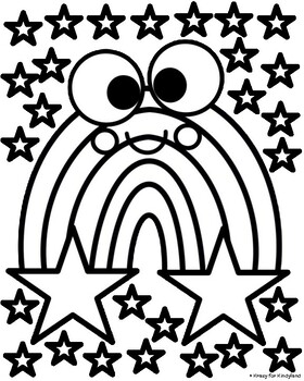 Rainbow shape coloring pages april recycling dauber q