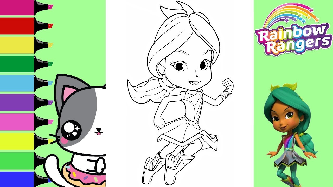 Coloring rainbow rangers pepper intz coloring book pages sprinkled donuts jr