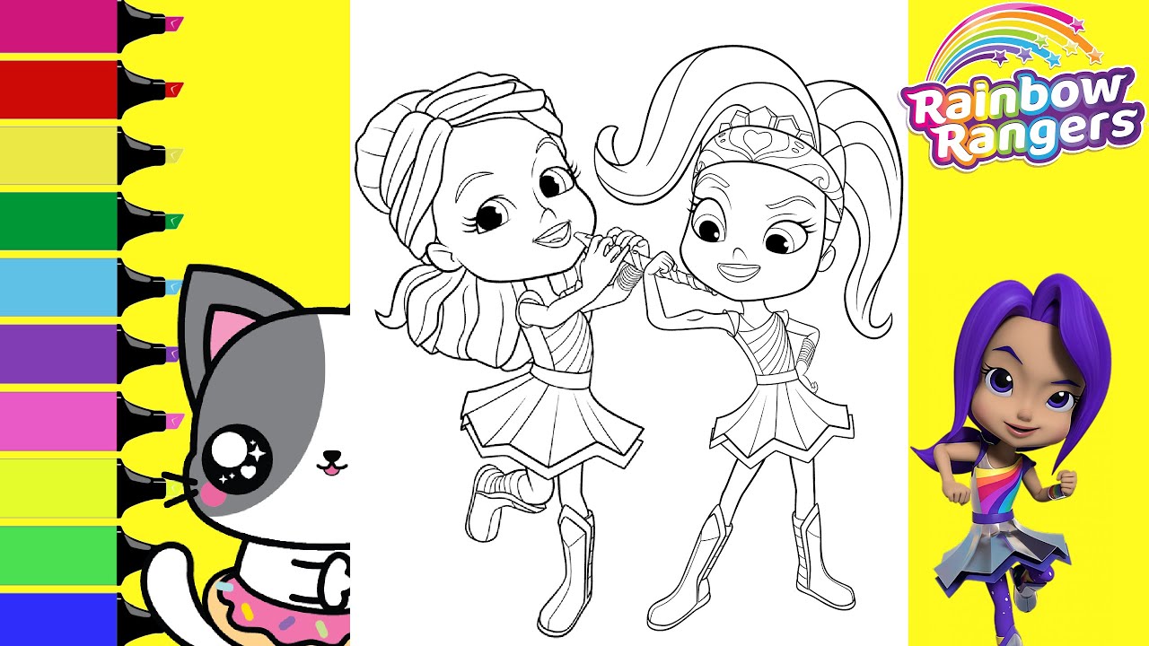 Rainbow rangers coloring book copilation rosie anna bonnie andarin indigo sprinkled donuts jr