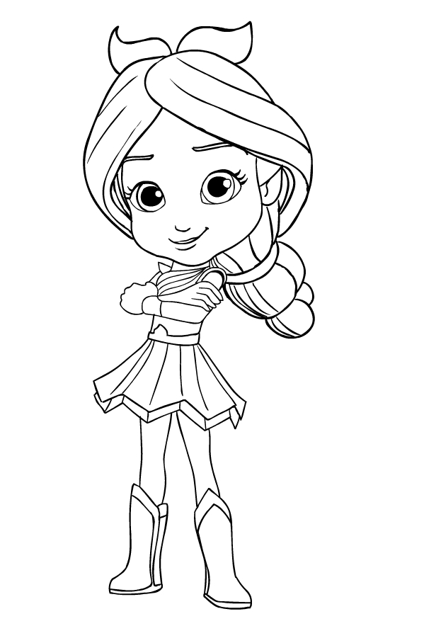 Pepper mintz from rainbow rangers coloring page