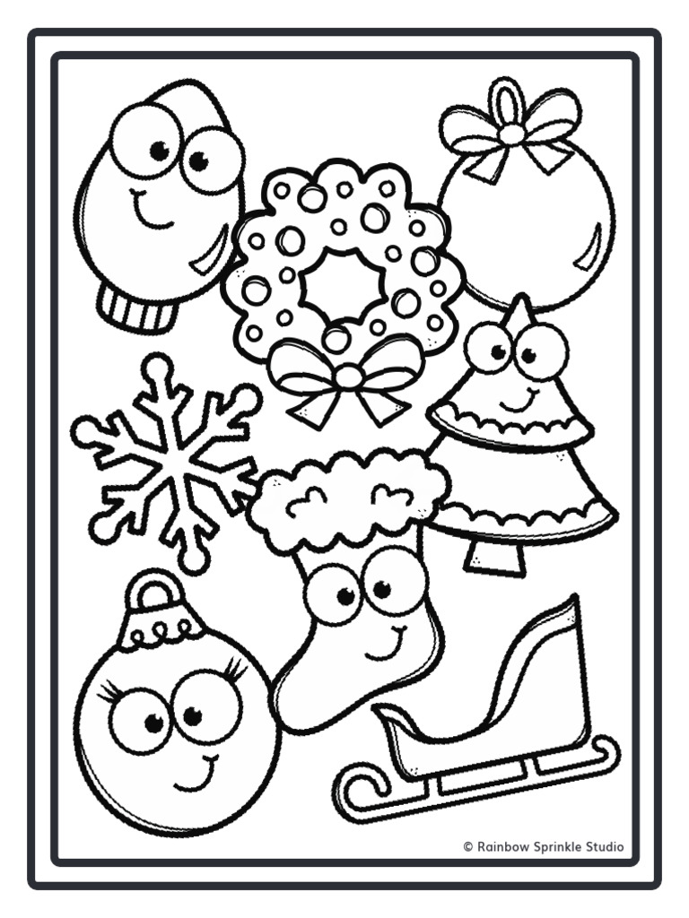Christmas coloring pages freebierainbow sprinkle studio