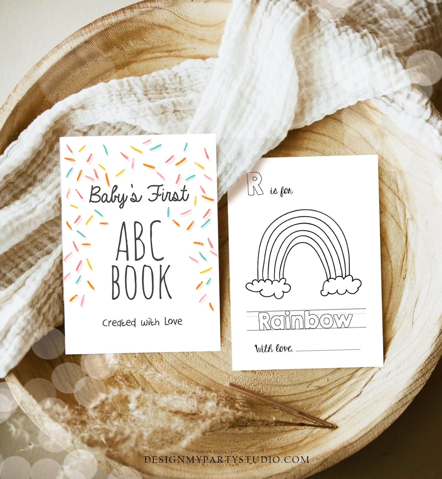 Abc coloring book baby sprinkle game shower activity baby book colorin