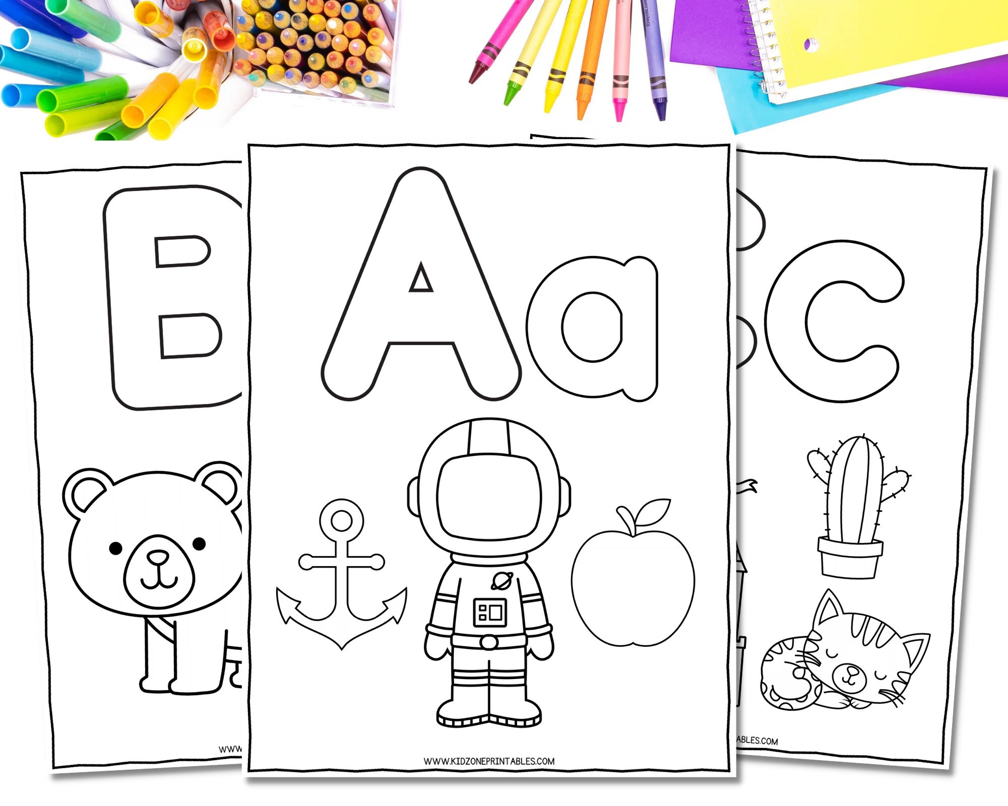 Coloring pages printable alphabet worksheets kindergarten prek homeschool teacher resources