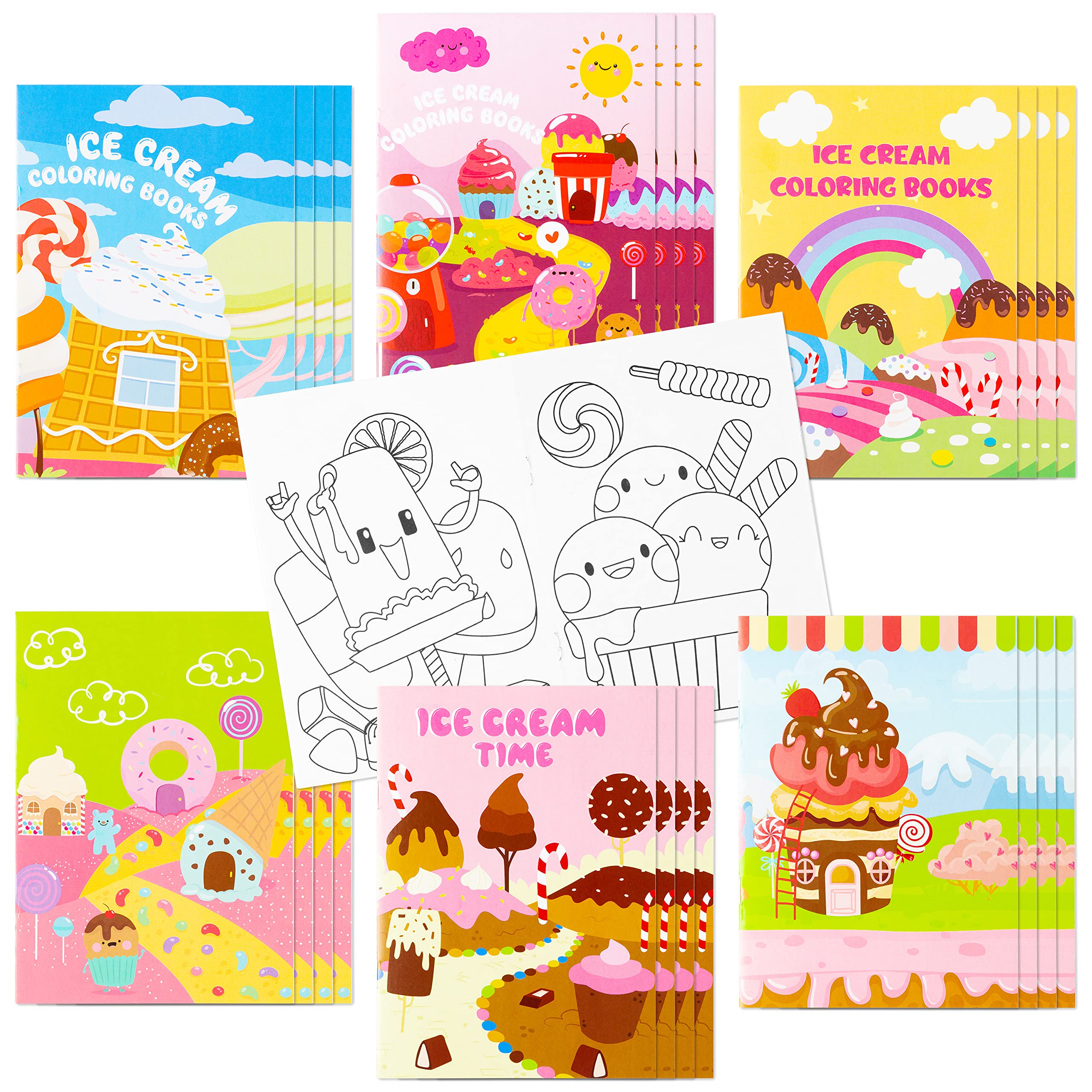 Watinc pcs ice cream coloring books for kids summer desserts sweet treats donut coloring book diy art color booklet activity learning materials for preschooler kindergarten party favor supplies toys