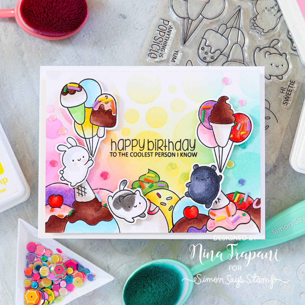 A birthday card with ice cream and sprinkles studio monday with nina
