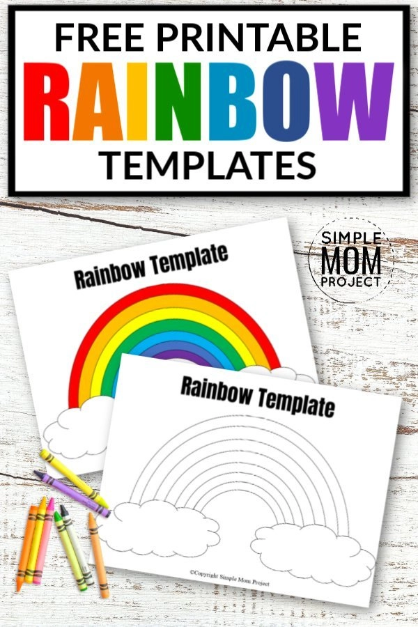 Free printable rainbow templates in large and small â simple mom project