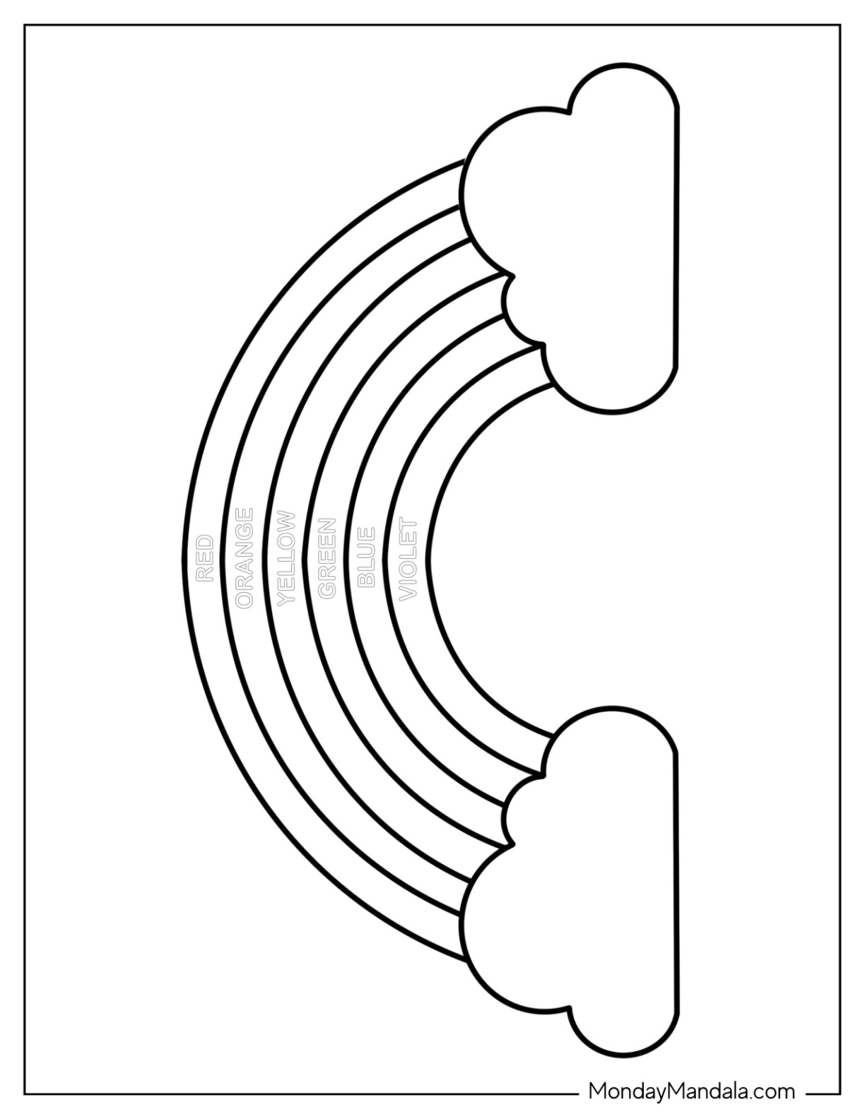 Rainbow templates free pdf printables