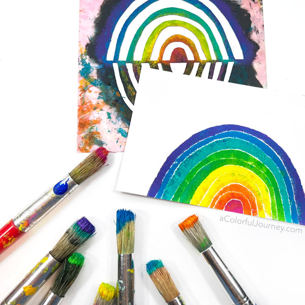 A rainbow stencil that masks itself