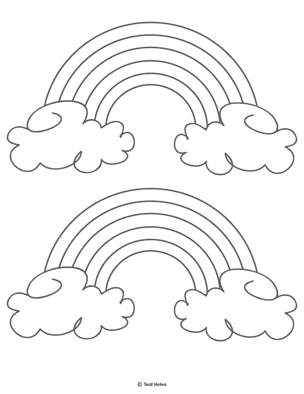 Rainbow template free printable rainbow outline and rainbow coloring page