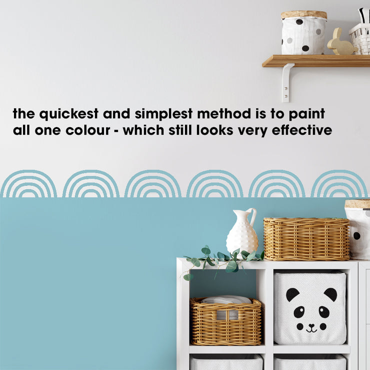 Rainbows border stencil nursery or kids room wall der â