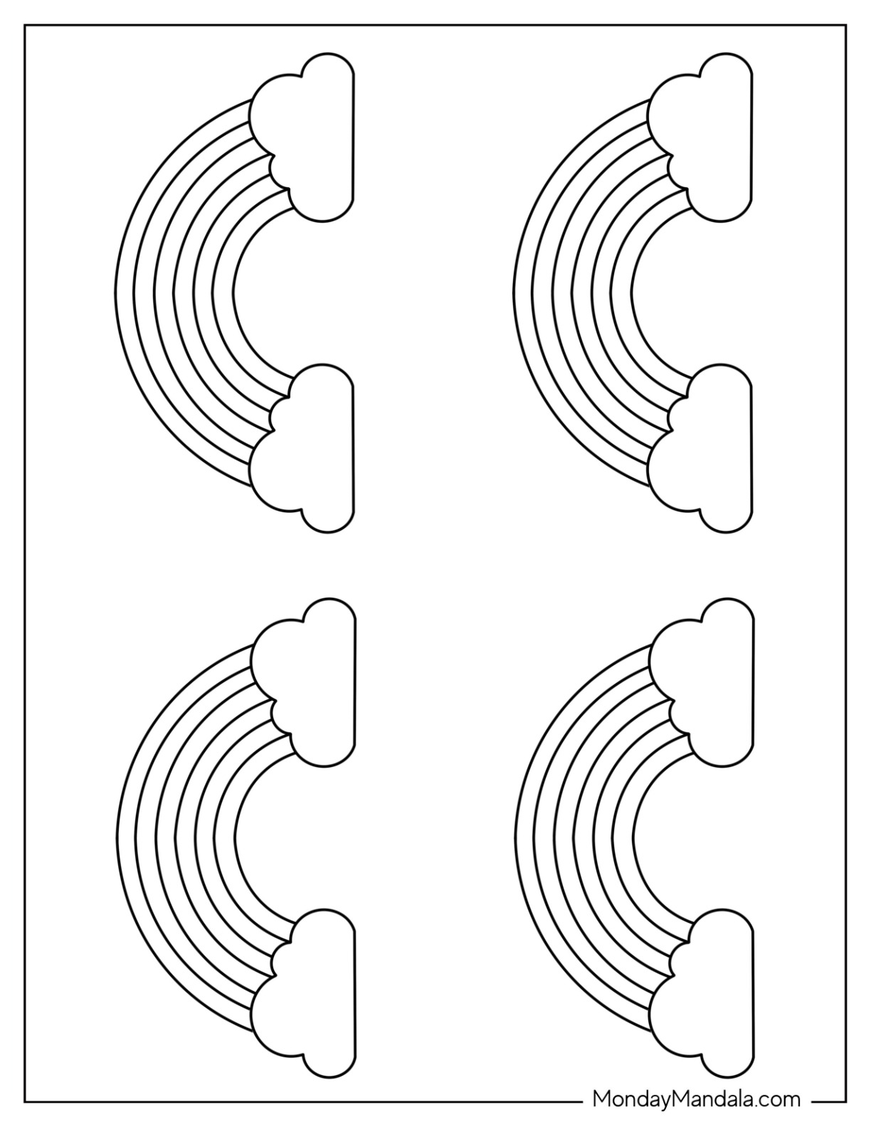 Rainbow templates free pdf printables