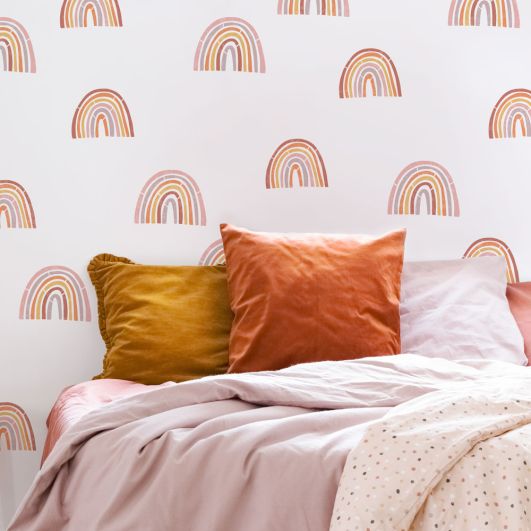 Little boho rainbow stencils for easy nursery decor