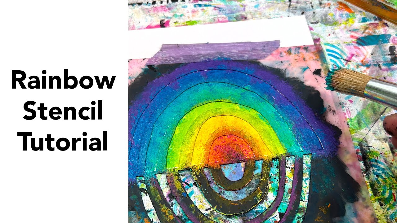 A rainbow stencil that masks itself
