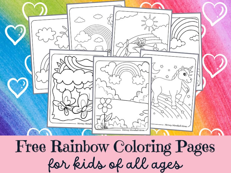 Rainbow coloring pages free printable rainbows for kids