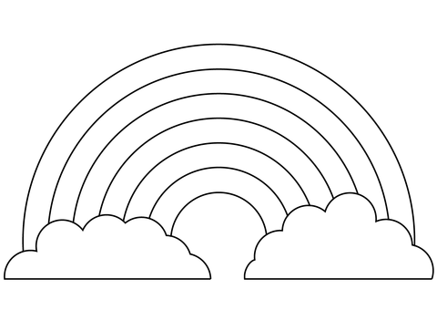 Rainbow with two clouds coloring page free printable coloring pages