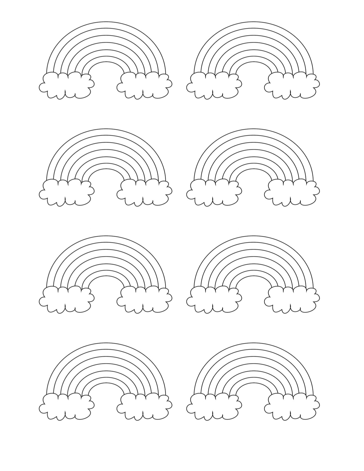 Cute rainbow patterns with clouds