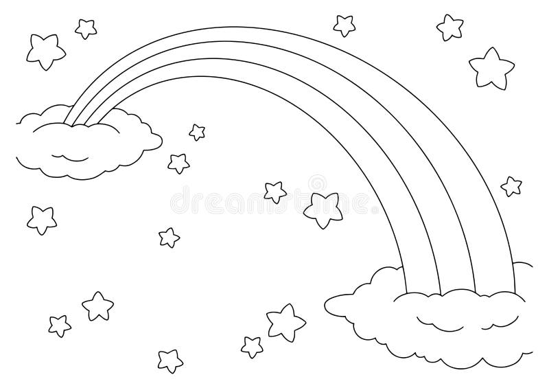 Rainbow kids art clouds coloring book stock illustrations â rainbow kids art clouds coloring book stock illustrations vectors clipart
