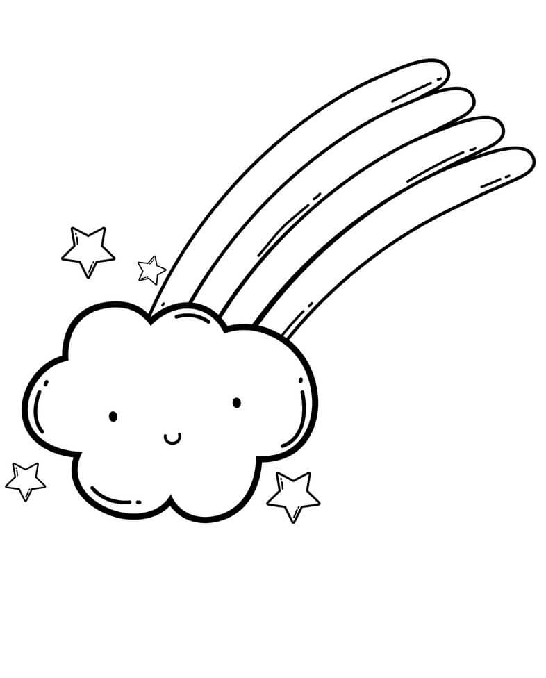 Coloring pages rainbow cloud coloring page