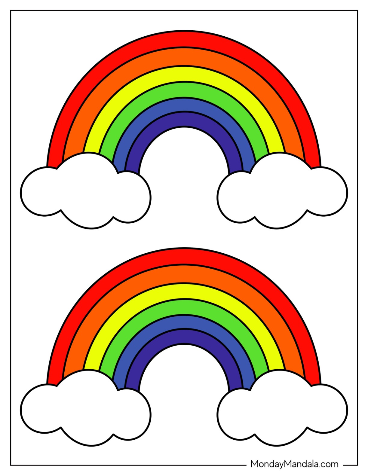 Rainbow templates free pdf printables