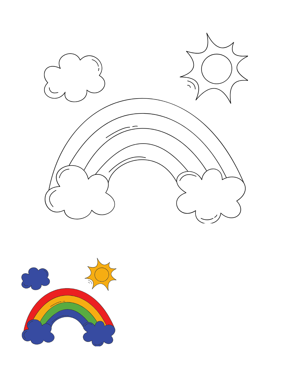 Free rainbow coloring page s examples