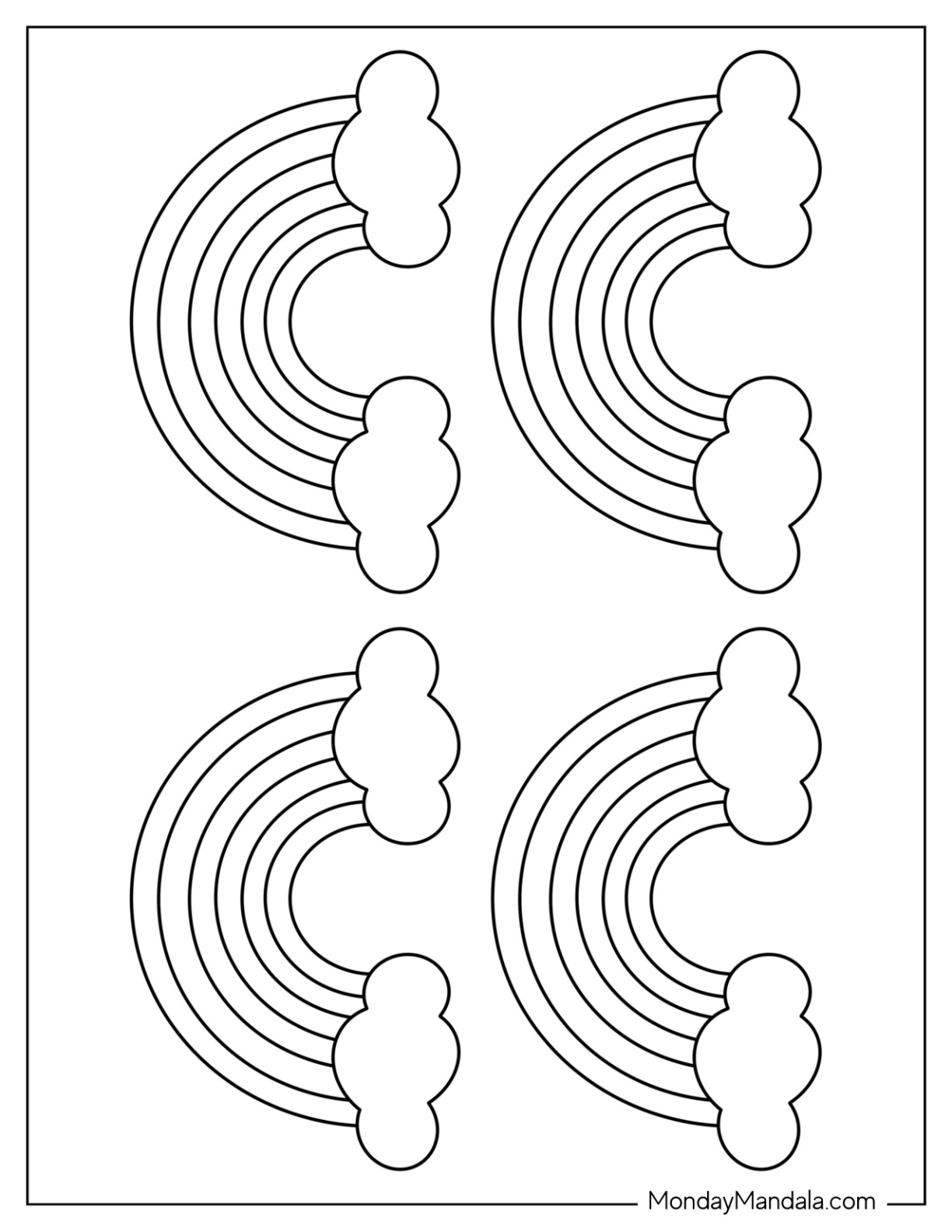 Rainbow templates free pdf printables