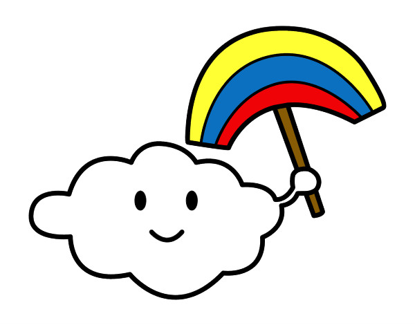 Colored page cloud with rainbow painted by kiana