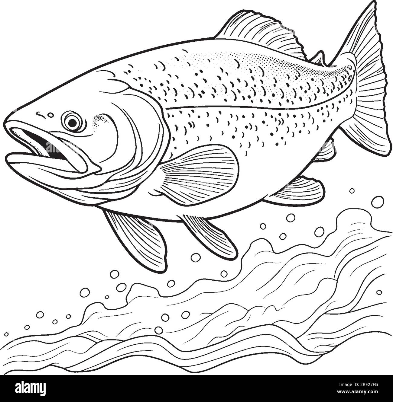 Fish coloring page drawing for kids cut out stock images pictures
