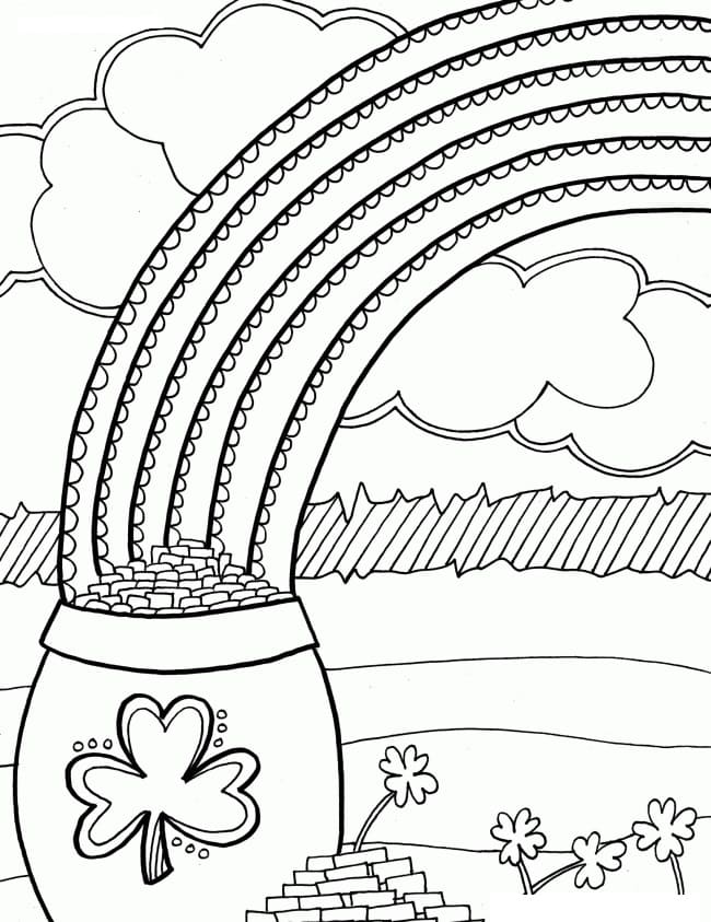 Pot of gold coloring pages