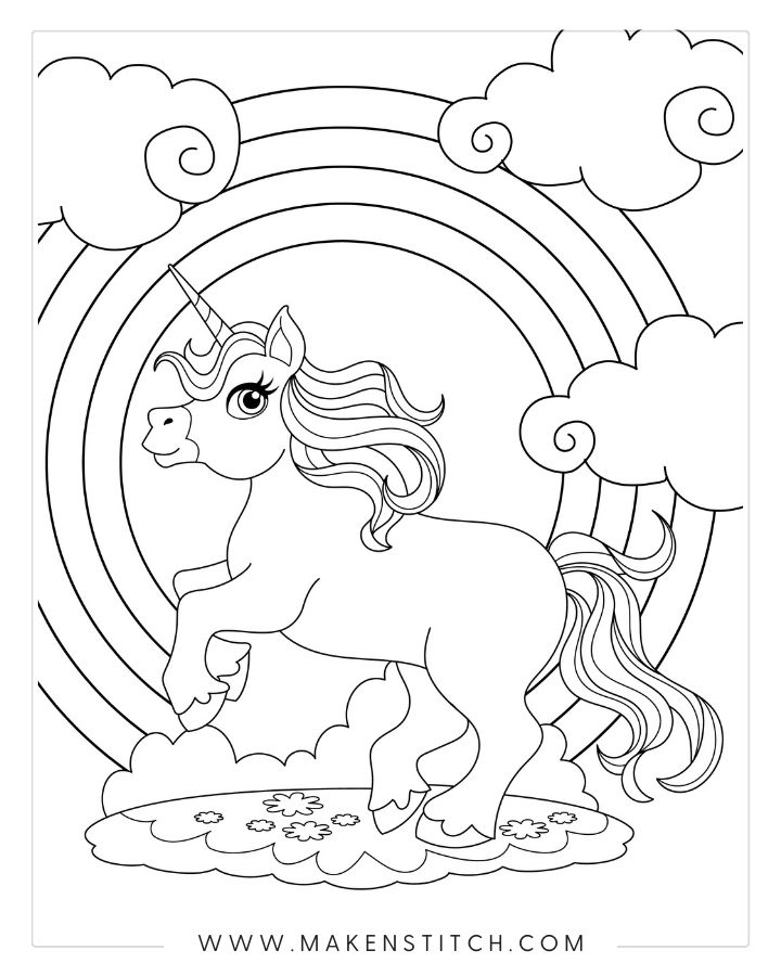 Free unicorn coloring pages for kids and adults