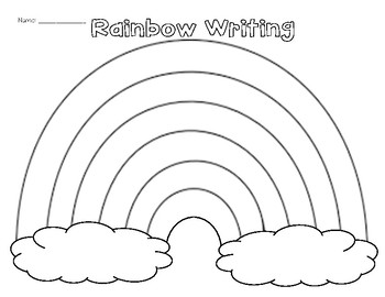 Rainbow writing worksheet by miss gs class tpt