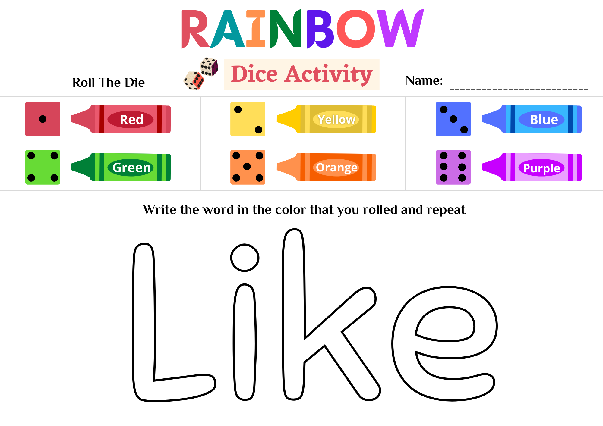 Unique rainbow writing worksheets prioritylearn