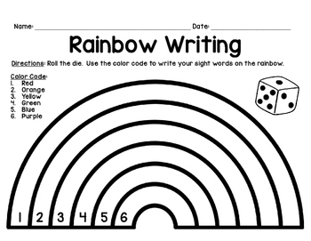 Rainbow writing by livin in a van down by the river tpt