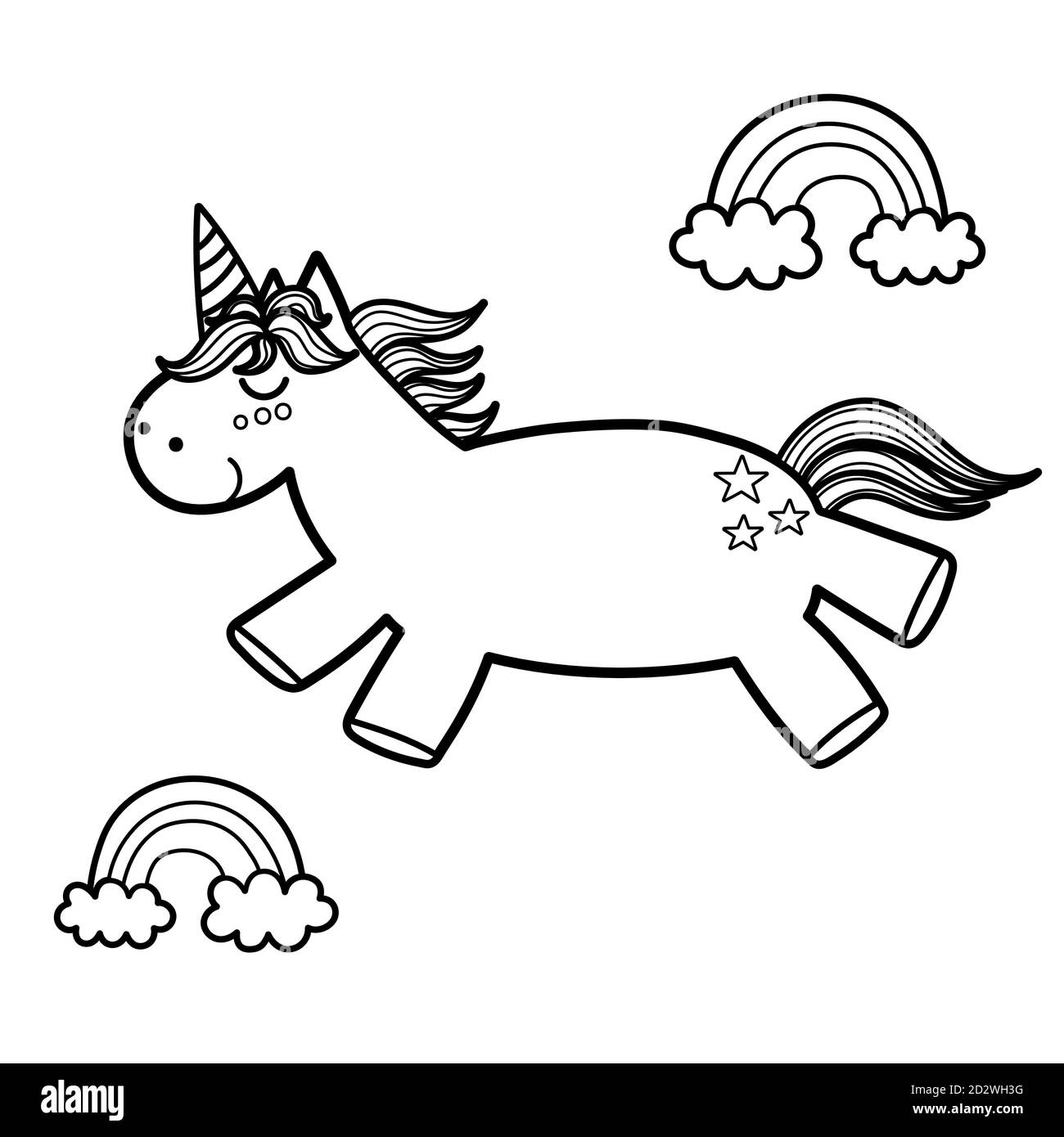 Coloring page unicorn hi