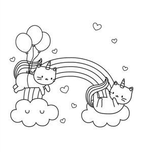 Rainbow coloring pages printable for free download