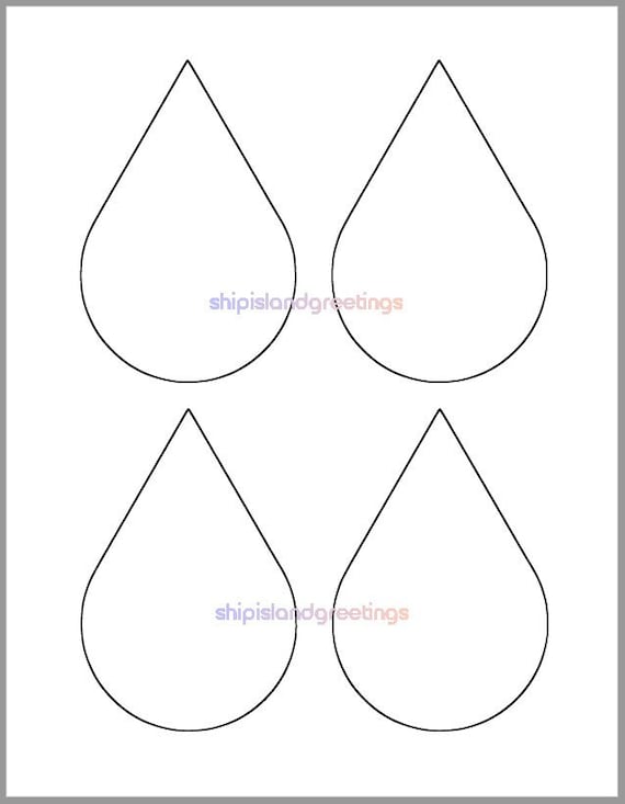 Inch printable rain drop template