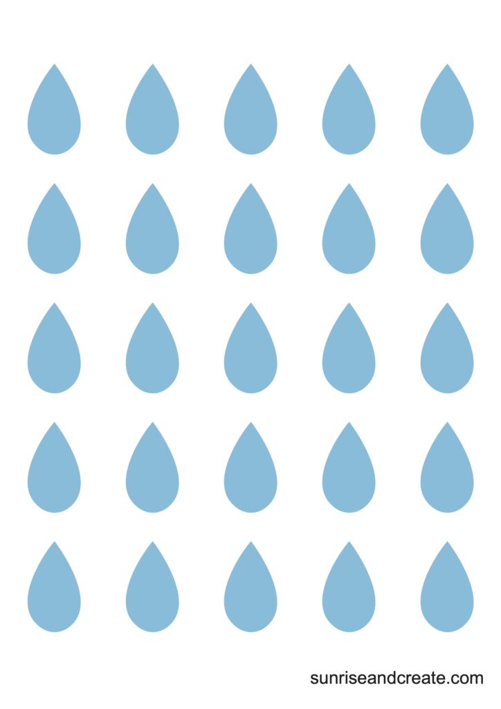 Free printable raindrop templates