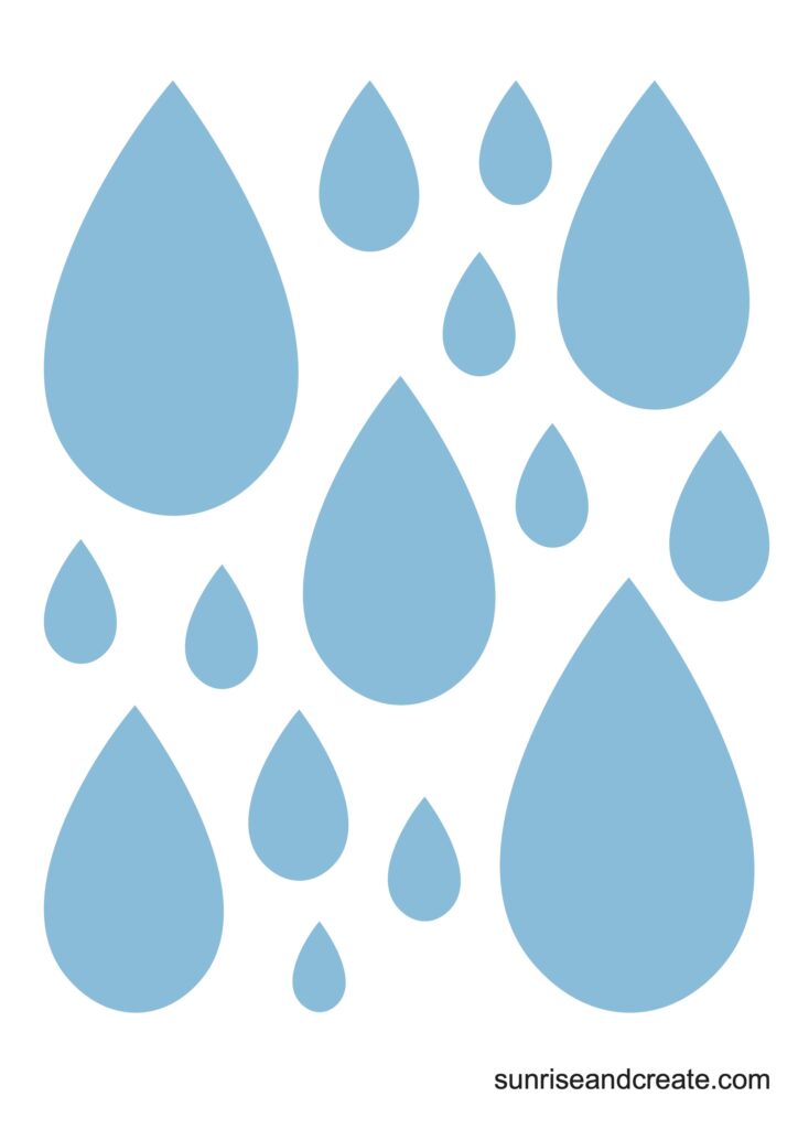 Free printable raindrop templates