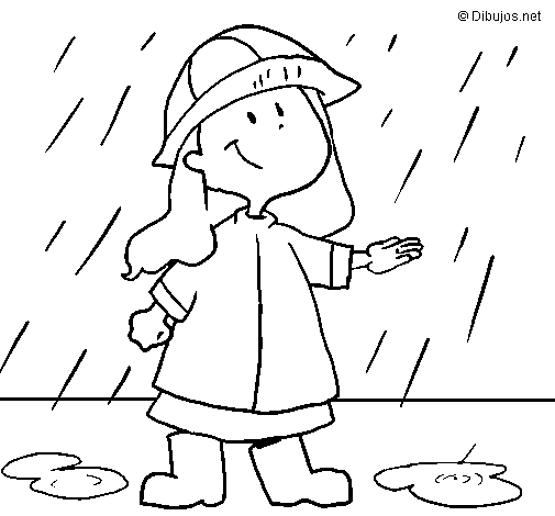 Rain coloring page