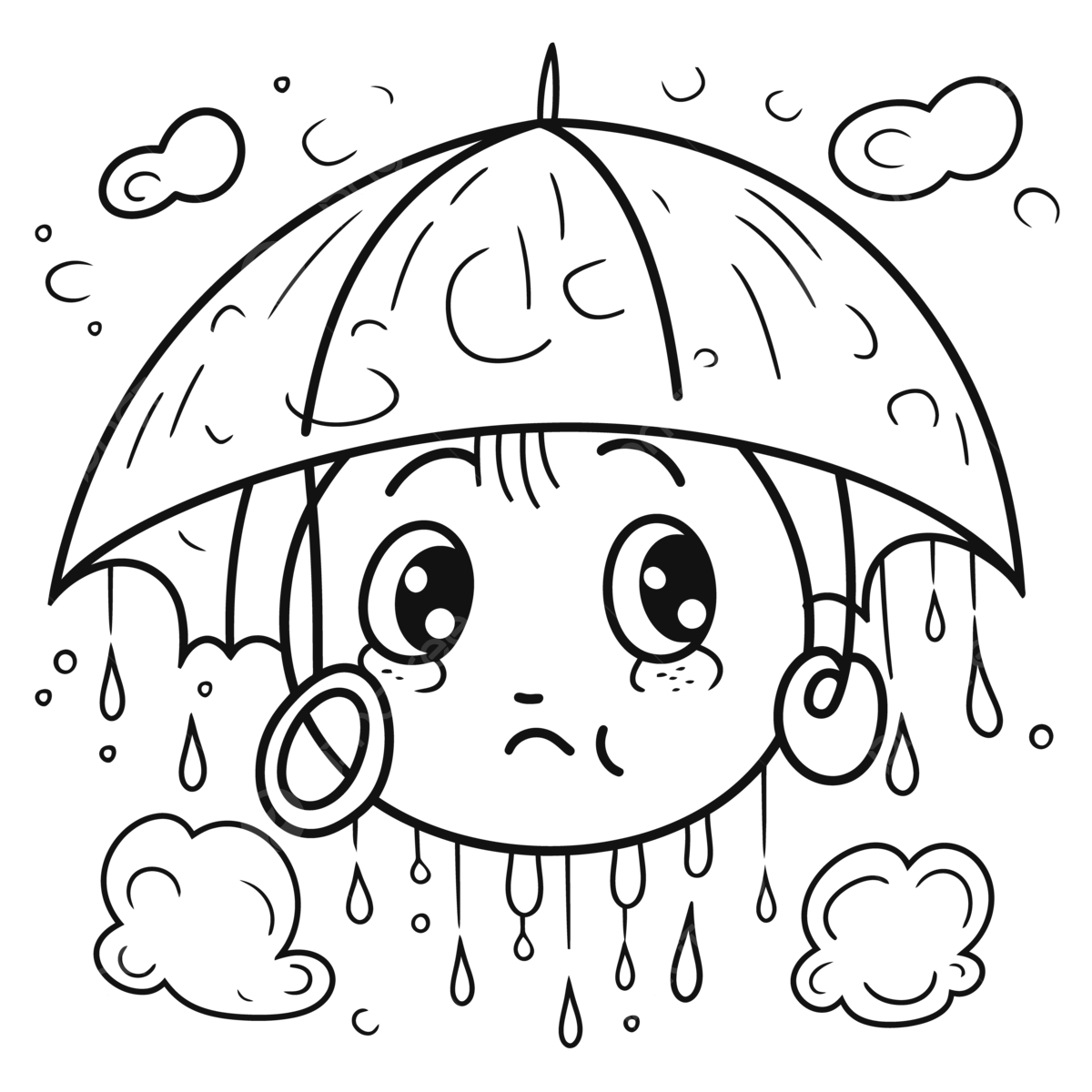 Rain character coloring page outline sketch drawing vector wing drawing rain drawing ring drawing png and vector with transparent background for free download