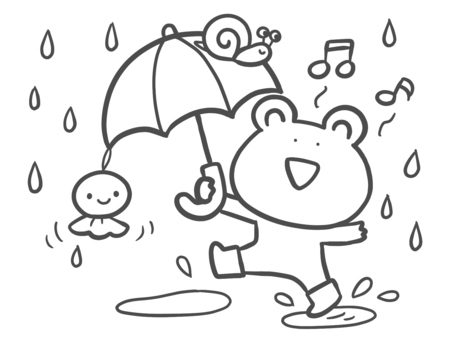 Free vectors frog and teruteru boy coloring page